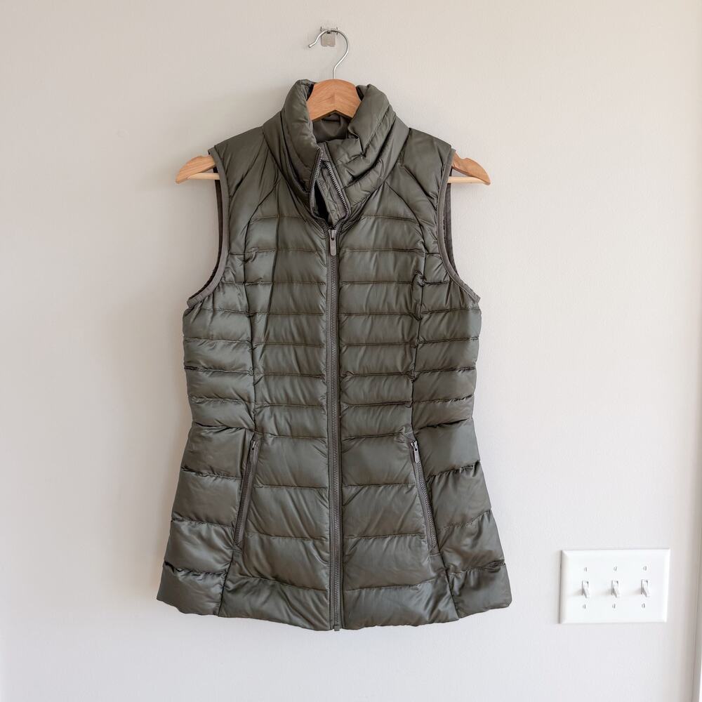 Lululemon Brace The Cold Zip Up Puffer Vest Gray Sage 6